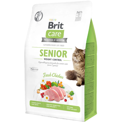 Hrana uscata pentru pisici Brit Care Grain Free Senior Weight Control 2kg